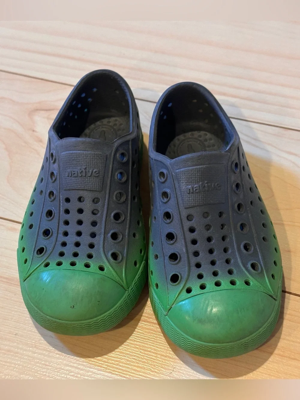 Native Shoes Kids Jefferson Slip On Green Grey Ombré Toddler Size 7